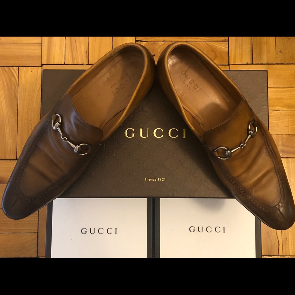 Gucci Men’s Brown Leather Horsebit Loafers